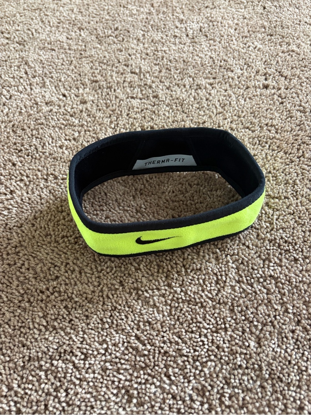 Nike Men’s Therma-Fit Neon Yellow Reflective Swoosh Headband